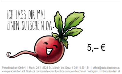 Picture of Paradieschen Gutschein - 5€ - online senden