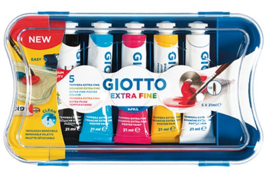 Bild von Giotto Tempera Extra fine 21ml. 5er Tuben