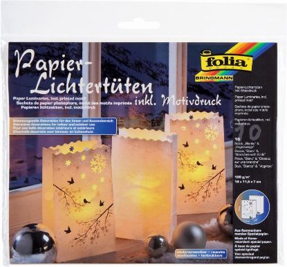 Bild von Lichtertüten aus Papier 5x Vogelzweige/5x blanko