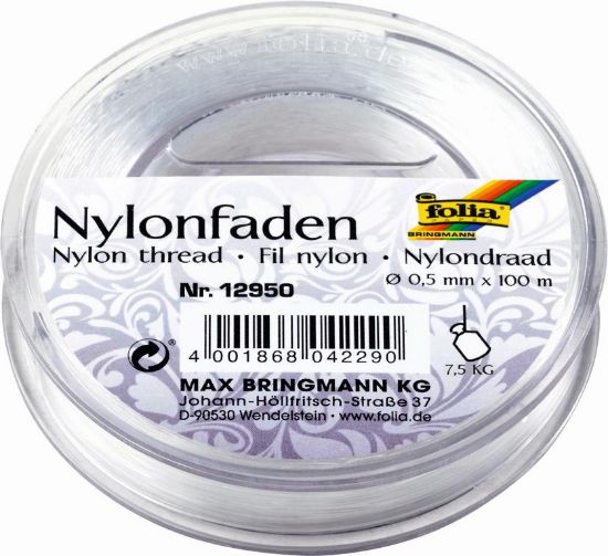 Bild von Nylonfaden auf Spule 0,5mm x 100m transparent