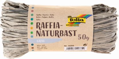 Bild von Raffia-Naturbast 50gr. Bündel - grau