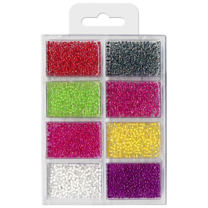 Bild von Rocailles Perlen Mix - Kristall mit Farbe