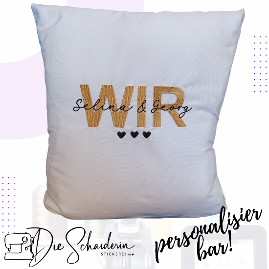 Picture of Personalisiertes Kissen "WIR" mit Wunschnamen 