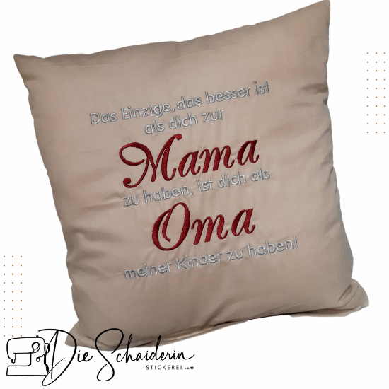 Picture of Geschenk-Kissen „Mama & Oma“ – mit liebevoller Stickerei