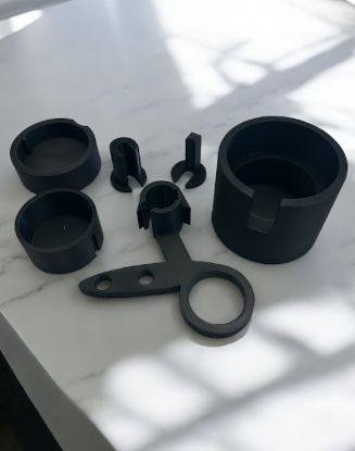Picture of Downloaddatei - Mundstückhalter für 2 Mundstücke, 1 Schalldämpfer und Getränkehalter