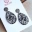 Bild von Ornament-Ohrstecker - Tropfenform - silver black
