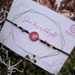 Bild von Mandala der Dankbarkeit - Armband mit Fassung aus Edelstahl goldfarbig