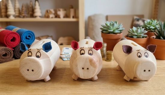 Bild von Zirbenholz Sparschwein