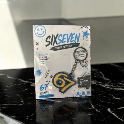 Picture of "SixSeven" - Schlüsselanhänger ( Blau/Gold)