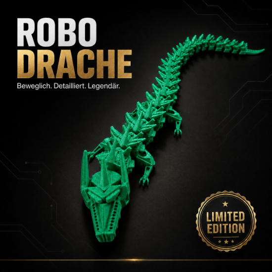 Bild von Beweglicher Drache / Grün / 32cm