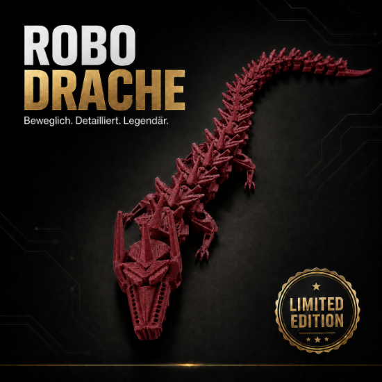 Bild von Beweglicher Drache / Rot / 32cm