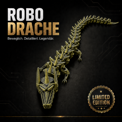 Picture of Beweglicher Drache / Schwarz-Gold / 52cm