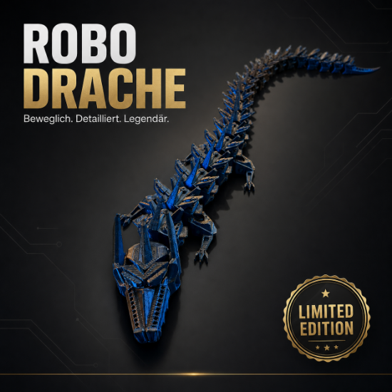 Bild von Beweglicher Drache / Orange-Blau / 32cm