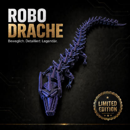 Bild von Beweglicher Drache / Violett-Schwarz / 52cm
