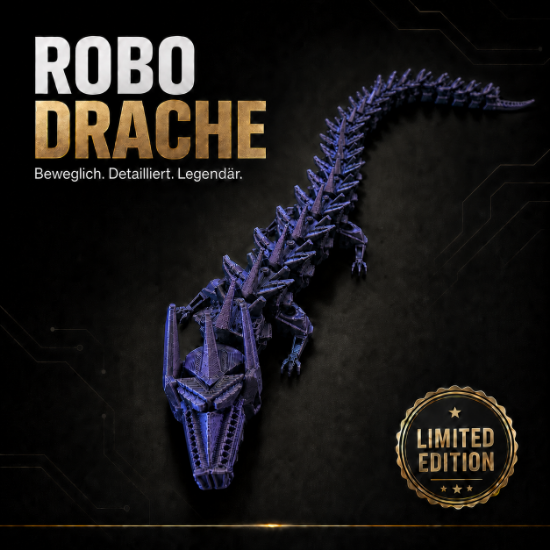 Bild von Beweglicher Drache / Violett-Schwarz / 52cm